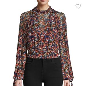 Free People Long Sleeve Floral Blouse